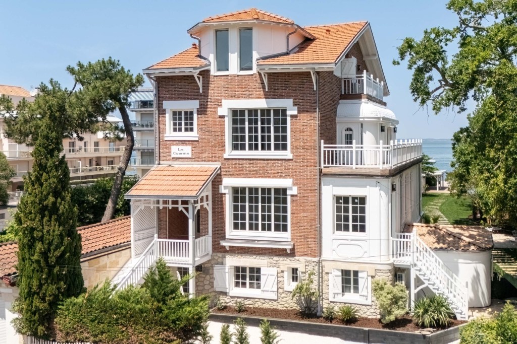 exterior of brick coastal home in France