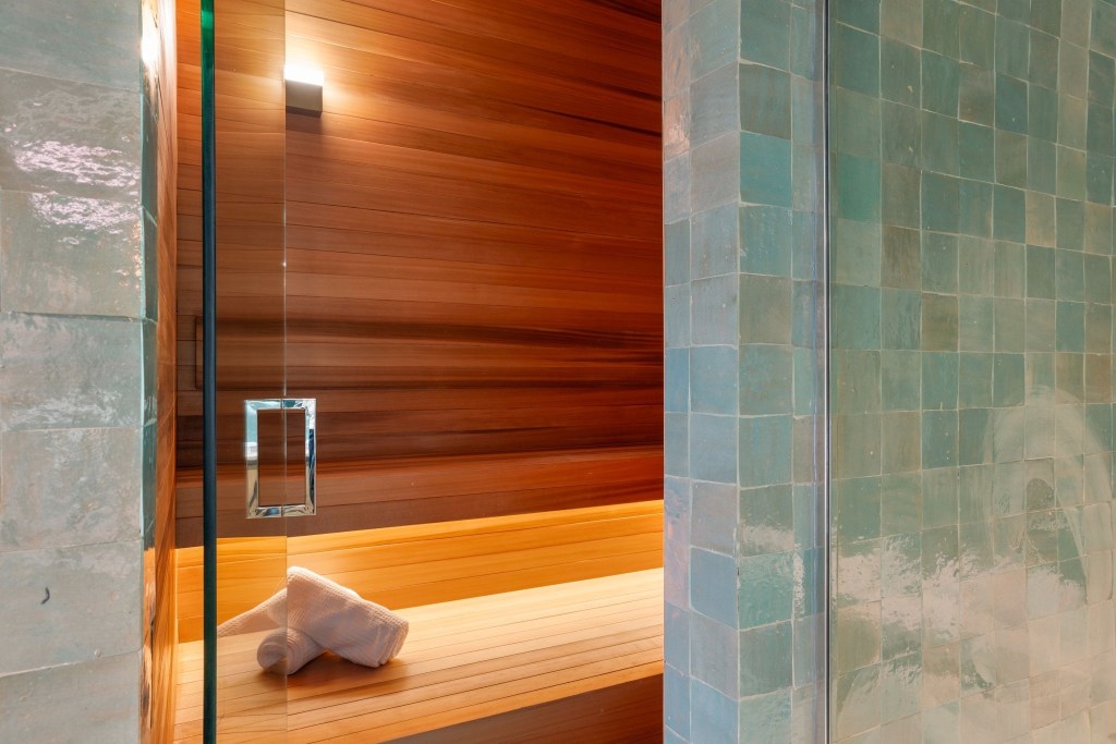 sauna/ spa amenities in Beverly Hills home