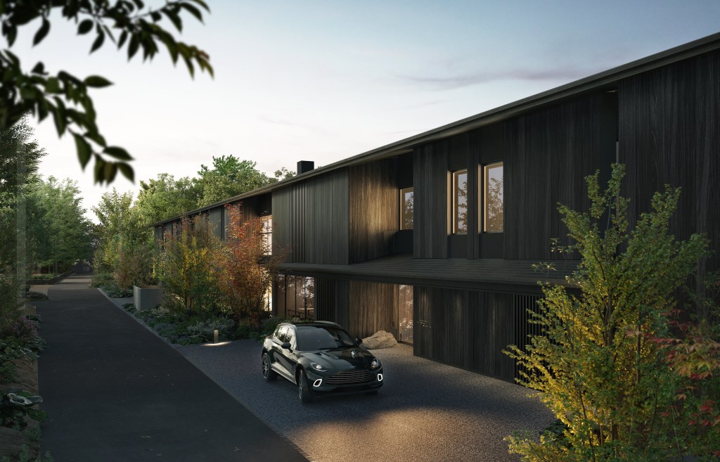 Exterior of a luxury retreat in Nagano, Japan.